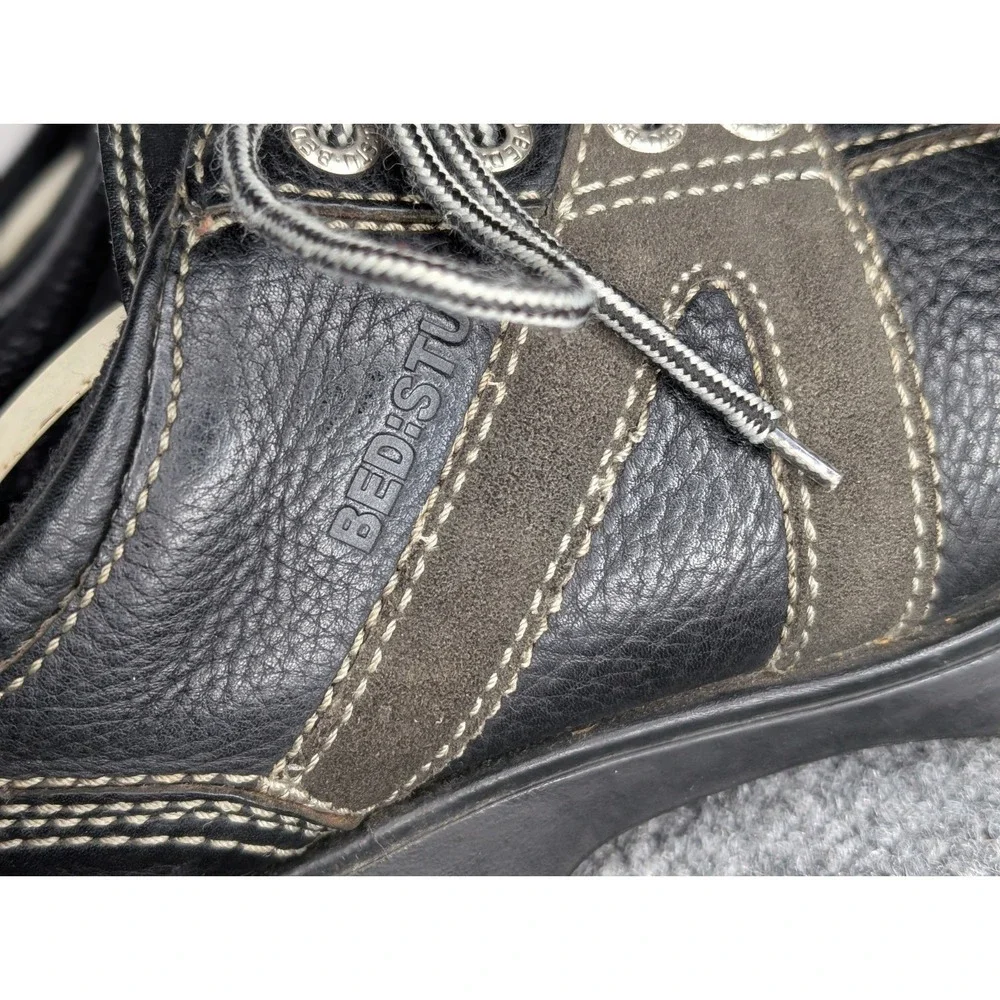 Vtg Bed Stu The Next Step Black Leather Mens Shoes EU 46 Grunge Emo Quality Lace